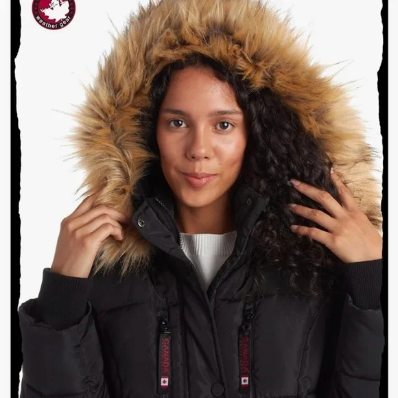New- CANADA WEATHER GEAR Women's Winter Jacket-Long Length Bubble Puffer Parka - Picture 7 of 10